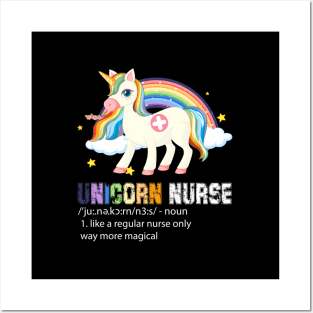 Nursicorn Unicorn Nurse Noun Like A Regular Nurse Posters and Art